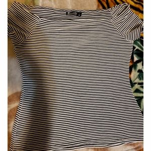 New York and Company Black and White Off the Shoul